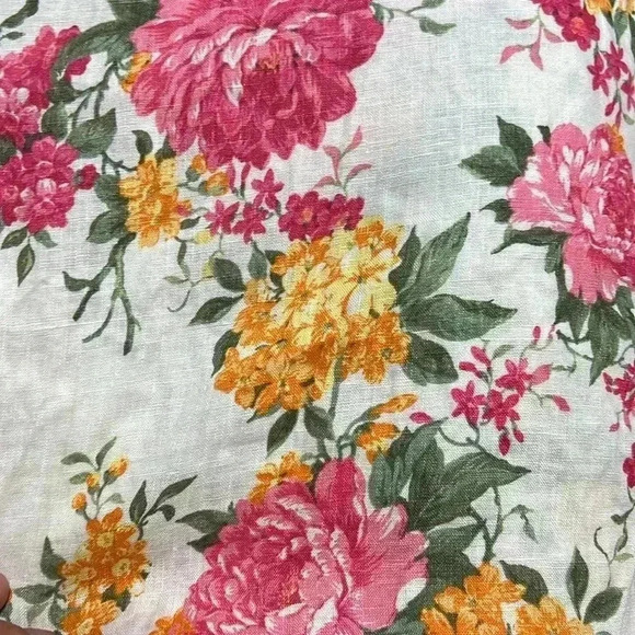 Cynthia Rowley fForal 💯 Linen Dress With Pockets Size M - Picture 5 of 5